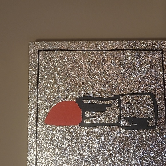 Colleen Karis Designs - Gold Glitter Red Lipstick artwork, canvas, DARLING ♥♥♥ - Picture 4 of 12